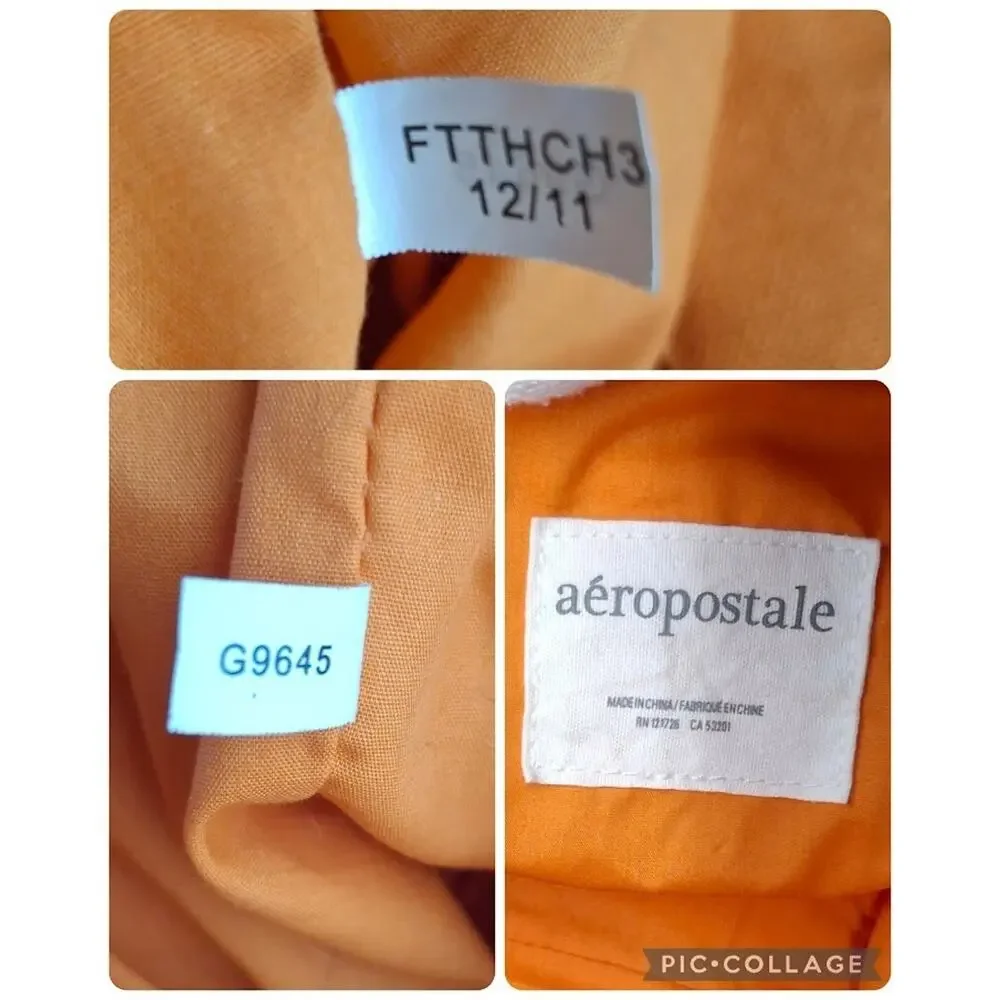 Aeropostale Orange Canvas Tote Bag 87 Embroidered Logo Y2K Retro Aero